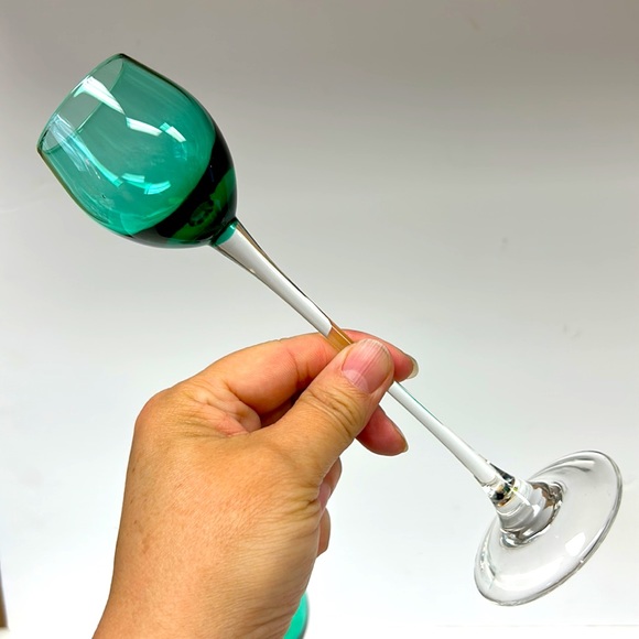 Vintage Roscher & Co long stemmed set of 2 liqueur /cordial glasses - Picture 2 of 4